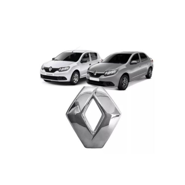 Emblema Grade radiador Original Renault Logan Sandero Cromado 2015 até 2020