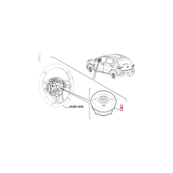 Bolsa Airbag do Volante Original, Fiat Argo, Cronos, 1.3, 1.0, 1.8, 6V, 8V, 16V, 2018 a 2022, Aplicação Universal, Cód 100264845 - Image 5