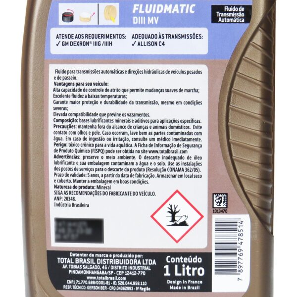 Óleo Total Fluidmatic DIII MV para Transmissão Automática - 1 Litro - Image 2