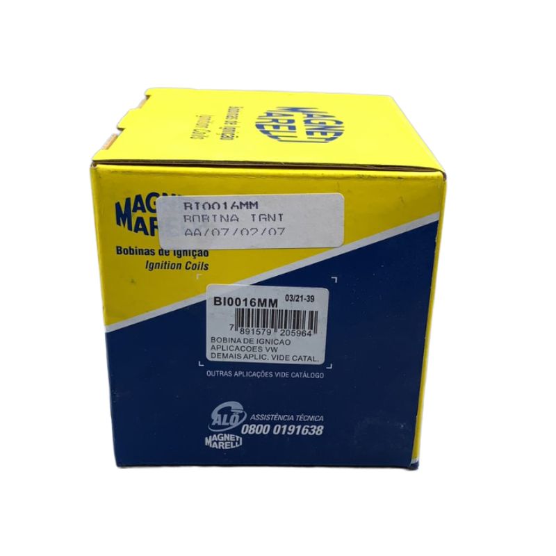 Bobina de Ignição Magneti Marelli, Volkswagen Gol, Parati, Santana, Saveiro, 1.6, 1.8, 2.0, 1996/05 - cód. BI0016MM - Imagem 2