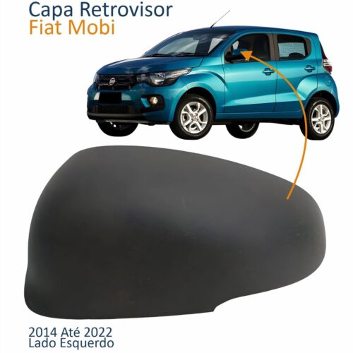 Capa Retrovisor Fiat Mobi Todos Lado Esquerdo Original (preta) Recorte De Pisca – cód.100234483