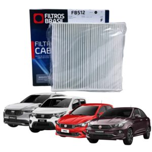 Filtro Cabine Ar Condicionado FILTROS BRASIL Mobi Argo Cronos 500 Strada Palio Uno - cód. FB512