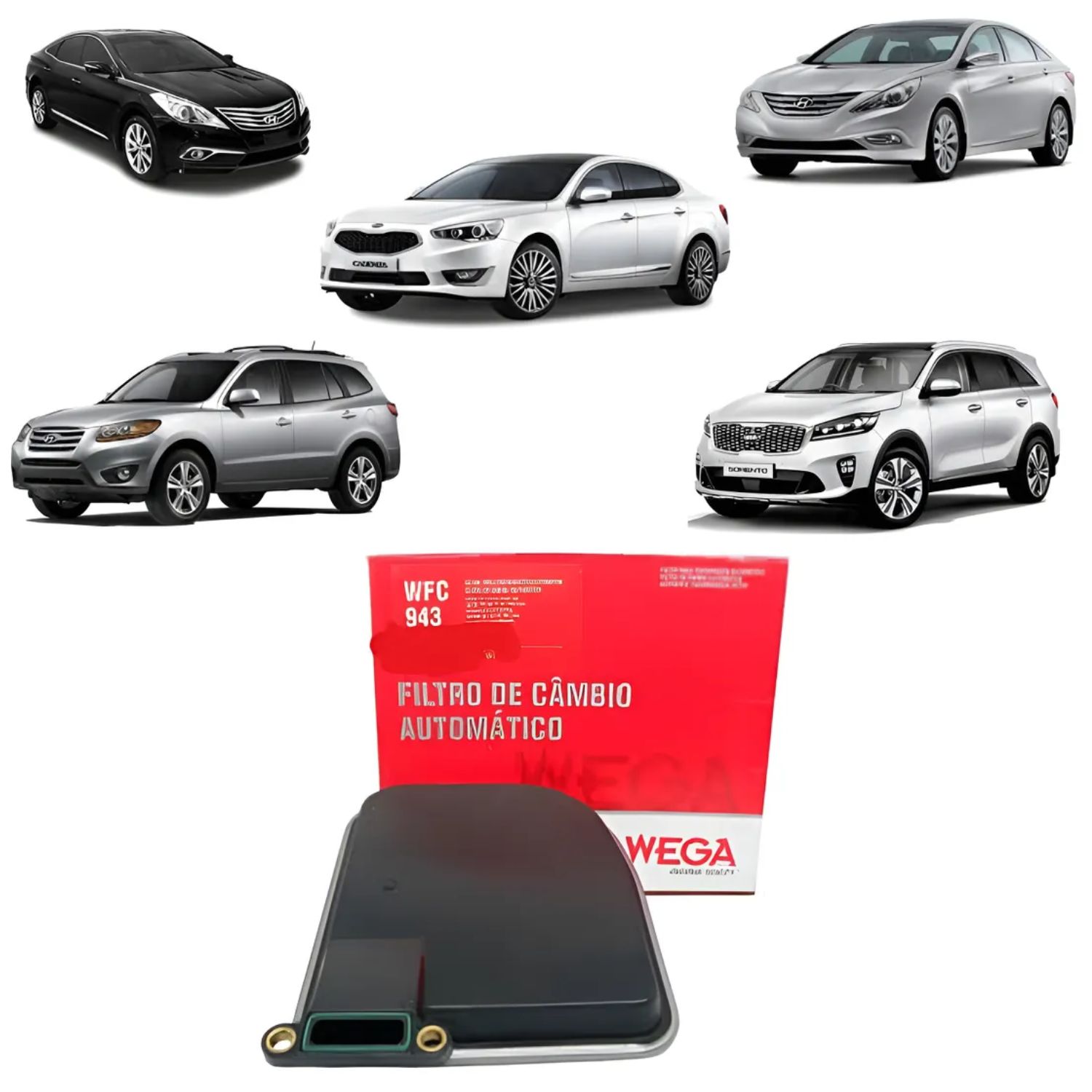 Filtro Cambio Automatico Azera Sonata Santa Fe Wega - cód. WFC943
